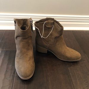 Faux suede booties